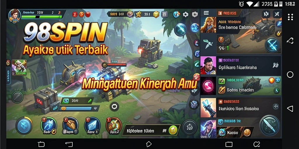 Tampilan antarmuka pengguna aplikasi 98SPIN yang intuitif dan efisien.