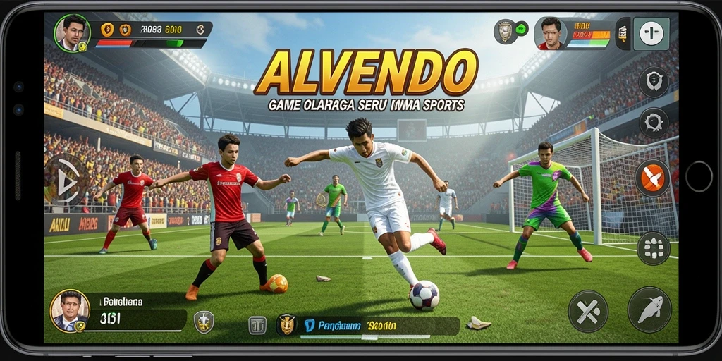 Tangkapan layar gameplay <strong>ALVENDO</strong> yang menampilkan aksi olahraga seru.