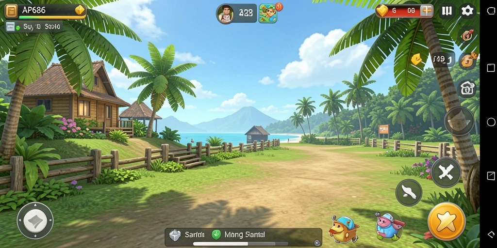 Screenshot dari gameplay yang menarik dan penuh warna di AP686.