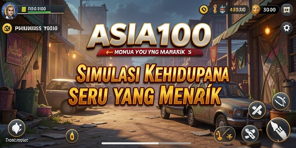 Screenshot gameplay ASIA100 menampilkan karakter yang berinteraksi dalam lingkungan simulasi.