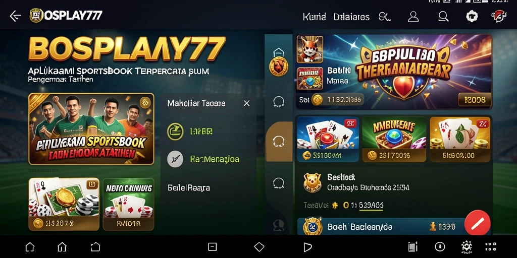 Screenshot BOSPLAY77 menampilkan fitur taruhan olahraga yang menarik.