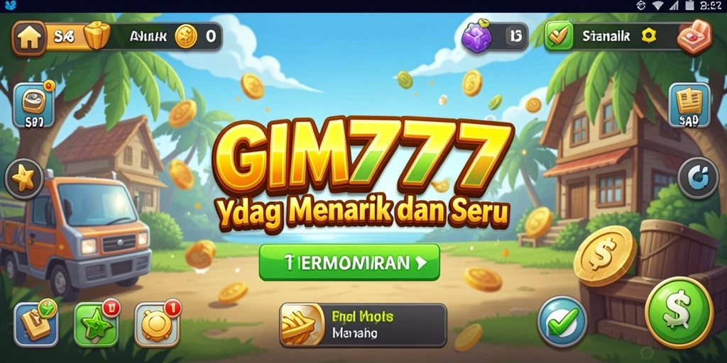 Tampilan gameplay menarik dari GIM777 yang menampilkan karakter bekerja.