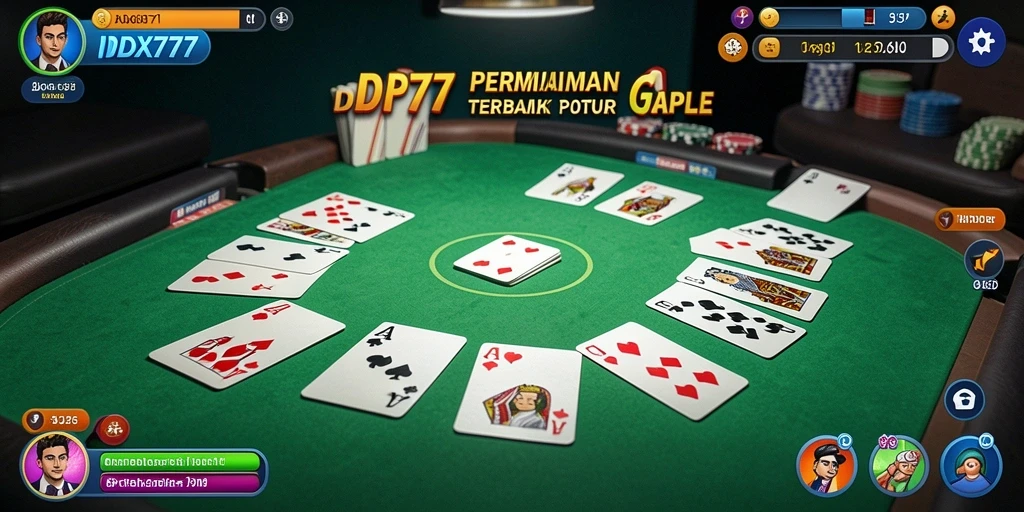 Tampilan gameplay Gaple seru di IDX777 dengan pemain yang aktif.