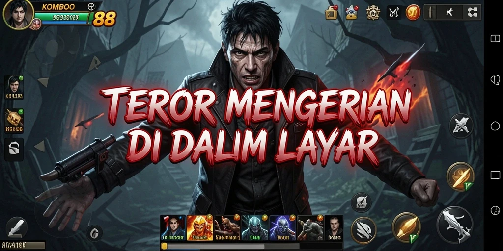 Screenshot KOMBO88 menampilkan momen mencekam dengan grafis yang mengesankan.