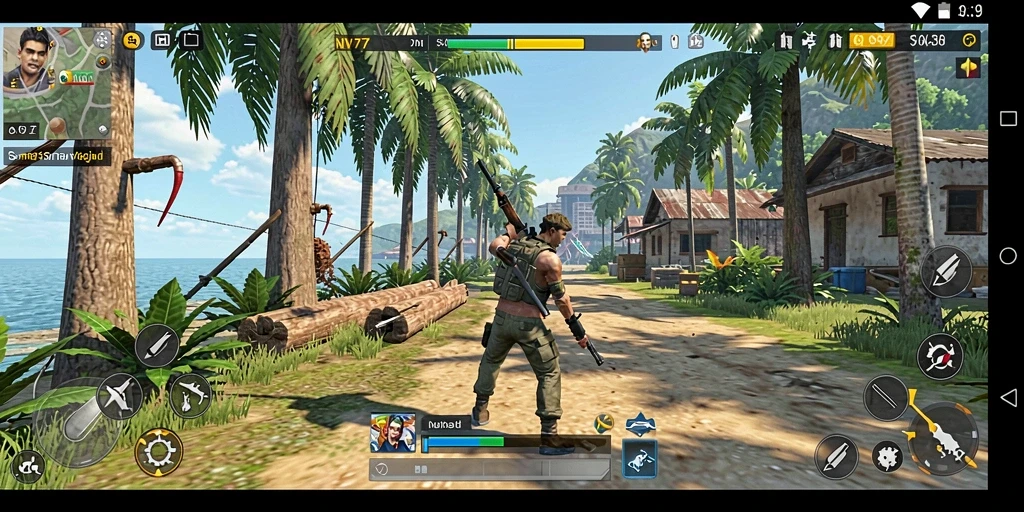 Tampilan screenshot NV77 yang menunjukkan gameplay seru dan penuh warna.