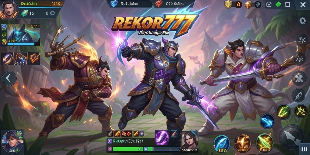 Tangkapan layar gameplay REKOR777 menunjukkan pertarungan seru antara para pemain.