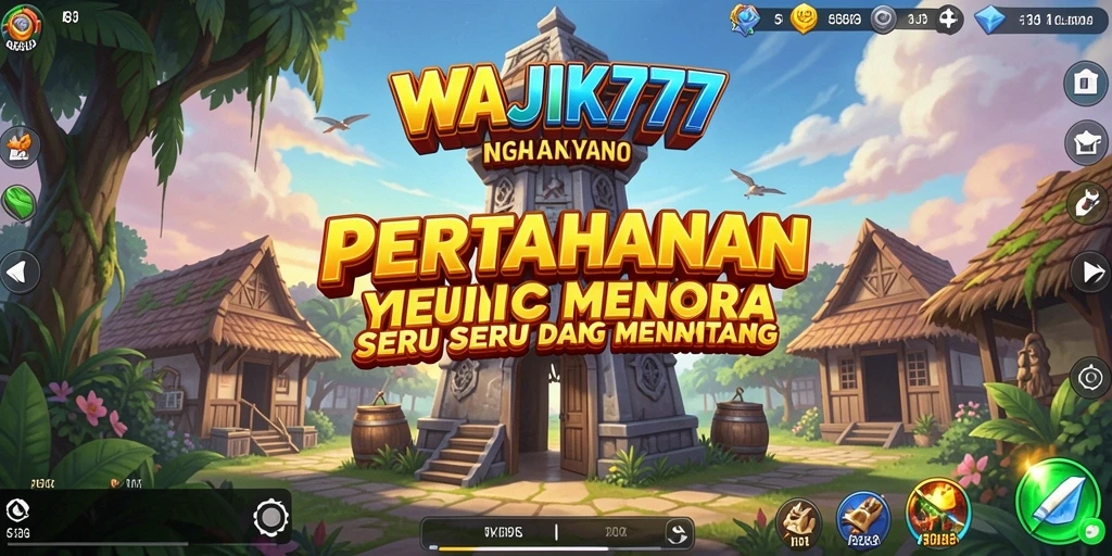 Tangkapan layar menunjukkan gameplay menara pertahanan yang menarik.