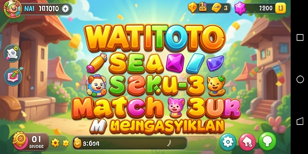 Tampilan menarik dari gameplay WATITOTO dengan elemen Match-3.